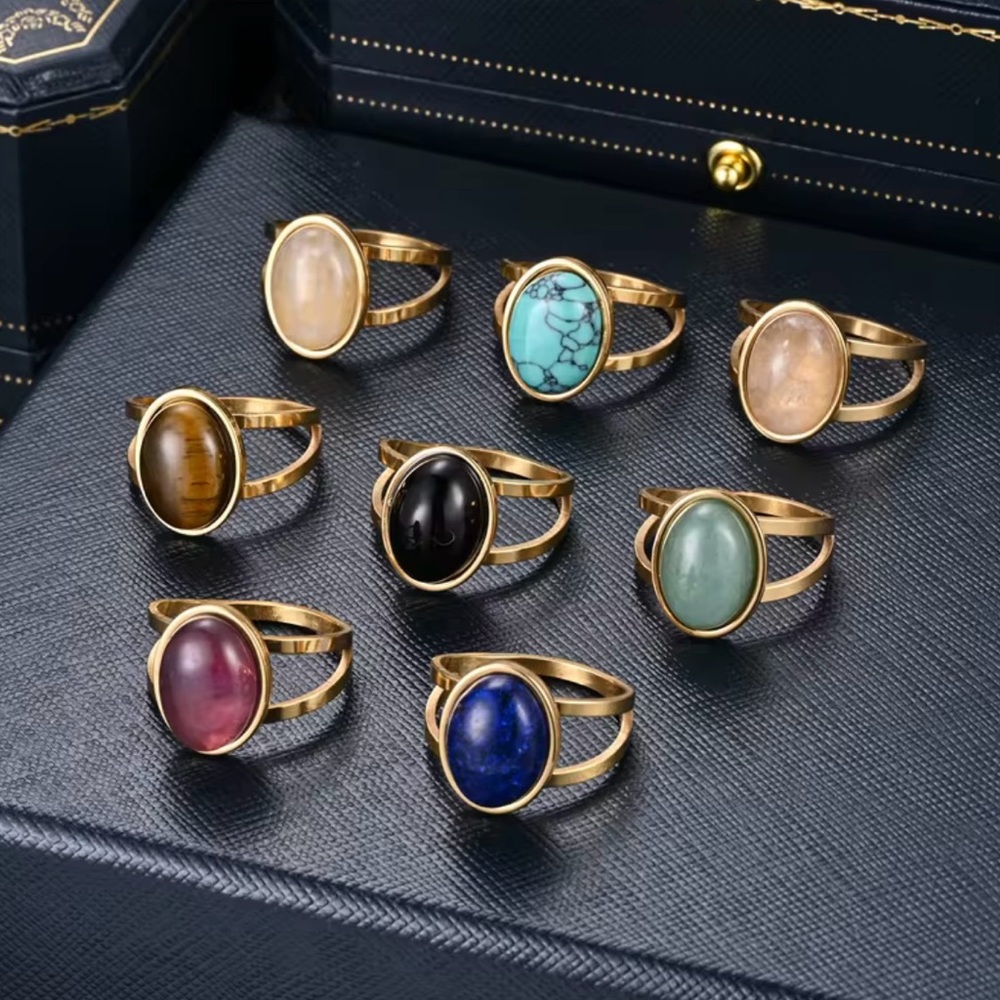 Elegant Gold and Gemstone Ring Set